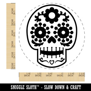 Happy Floral Sugar Skull Dia De Los Muertos Self-Inking Rubber Stamp Ink Stamper for Stamping Crafting Planners
