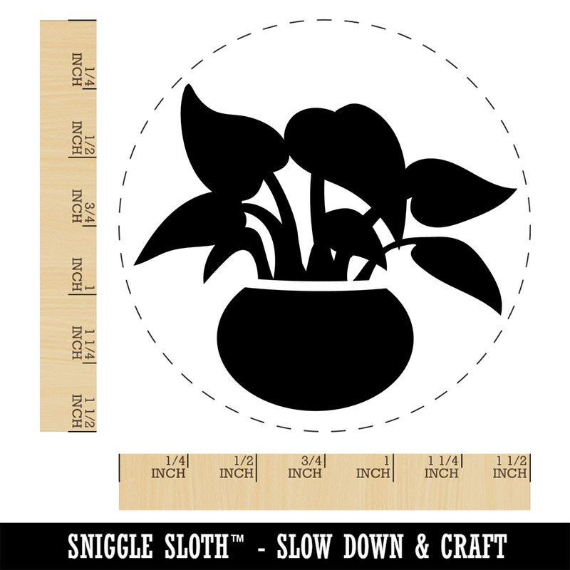 Potted Plant Pothos Devils Ivy Self-Inking Rubber Stamp Ink Stamper for Stamping Crafting Planners