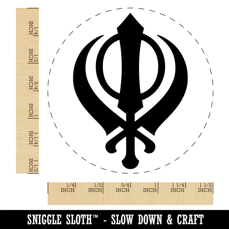 Sikh Khanda Indian Punjab Religious Symbol Self-Inking Rubber Stamp Ink Stamper for Stamping Crafting Planners