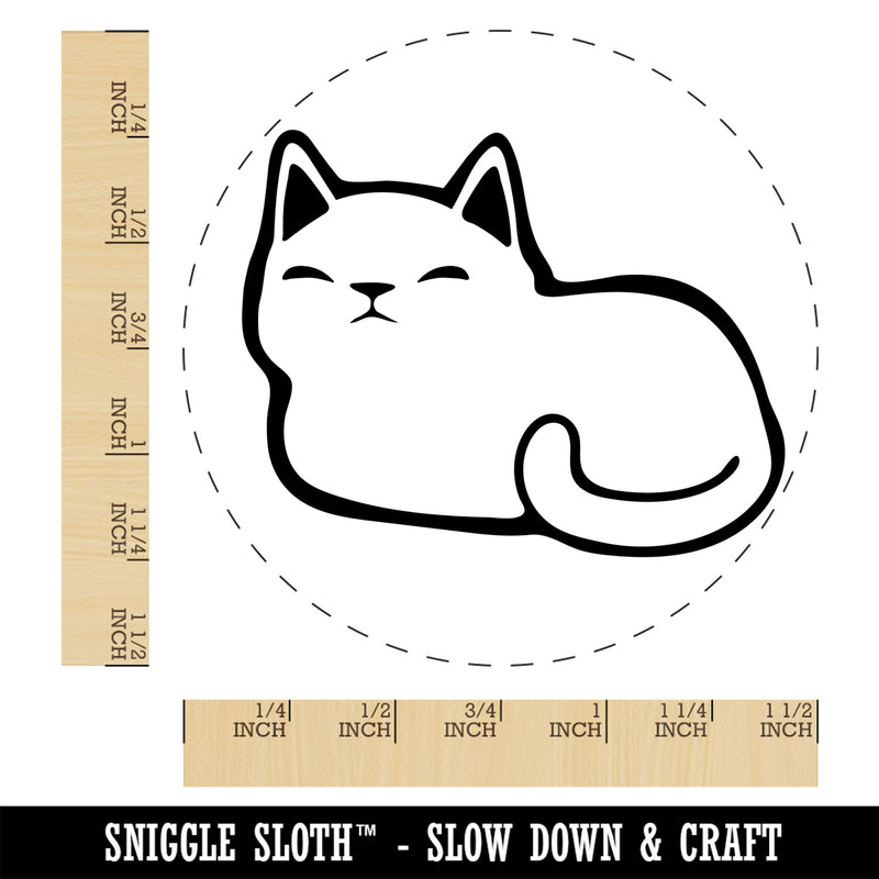 Sleepy Cat Loaf Self-Inking Rubber Stamp Ink Stamper for Stamping Crafting Planners