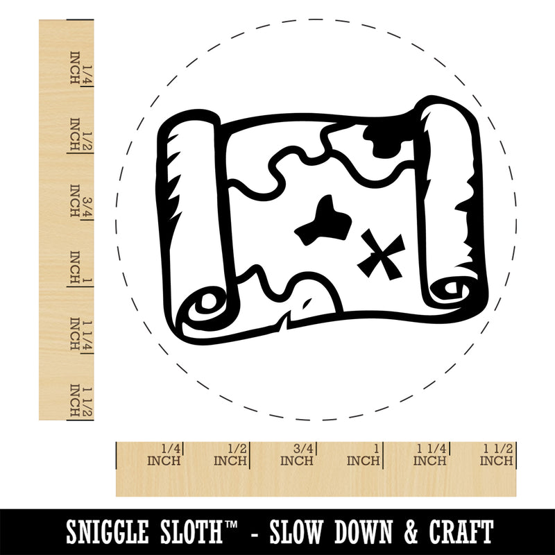 Treasure Map Scroll Pirate X Marks the Spot Self-Inking Rubber Stamp Ink Stamper for Stamping Crafting Planners