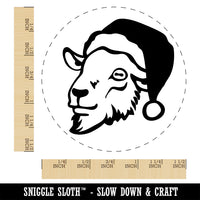 Goat Head with Santa Hat Christmas Self-Inking Rubber Stamp Ink Stamper for Stamping Crafting Planners