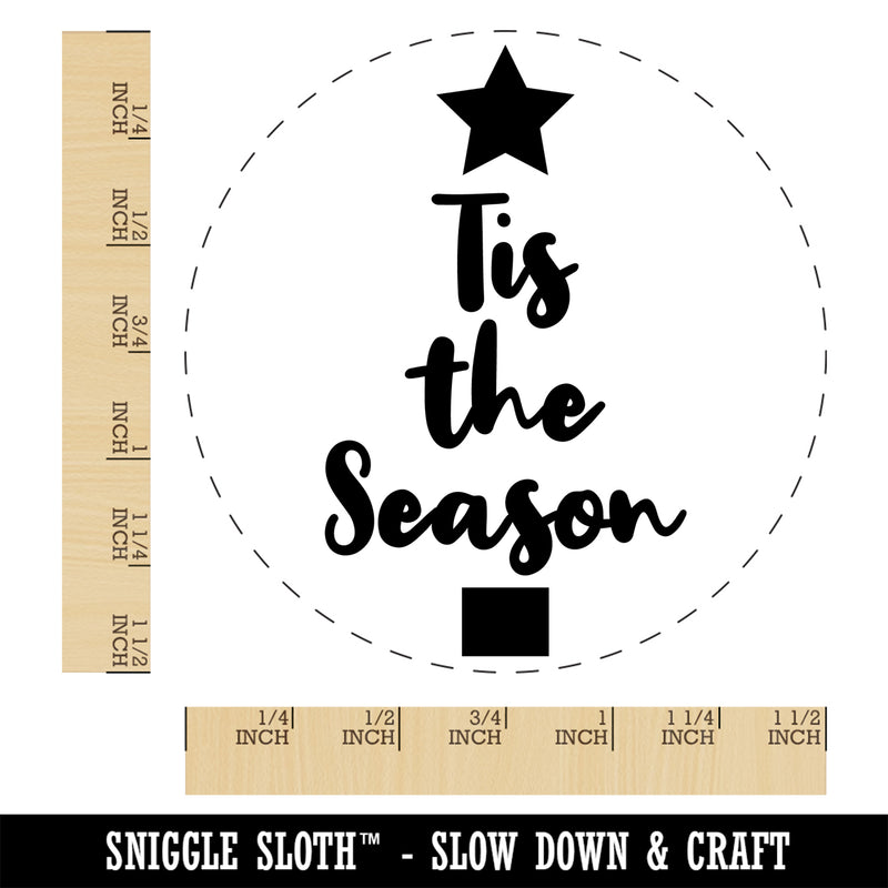 Tis the Season Christmas Tree Self-Inking Rubber Stamp Ink Stamper for Stamping Crafting Planners