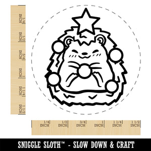 Christmas Hedgehog Tree Self-Inking Rubber Stamp Ink Stamper for Stamping Crafting Planners