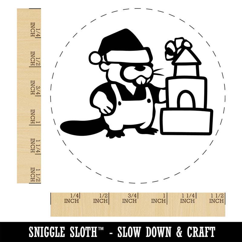 Christmas Santa Beaver Self-Inking Rubber Stamp Ink Stamper for Stamping Crafting Planners