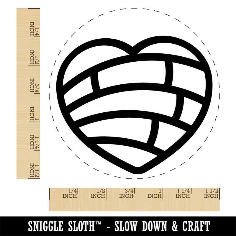 Concha Pan Dulce Heart Sweet Mexican Bread Self-Inking Rubber Stamp Ink Stamper for Stamping Crafting Planners