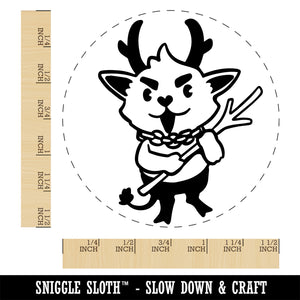 Little Christmas Krampus Self-Inking Rubber Stamp Ink Stamper for Stamping Crafting Planners