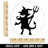 Mischievous Devil Demon Pitchfork Monster Halloween Self-Inking Rubber Stamp Ink Stamper for Stamping Crafting Planners