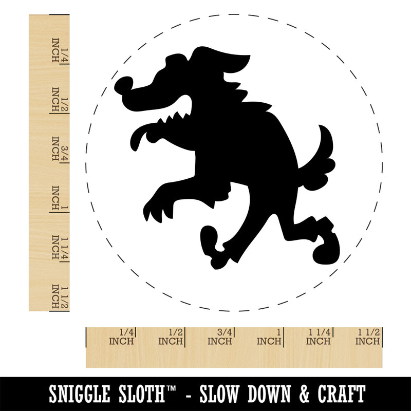 Scruffy Werewolf Dog Wolf Man Monster Halloween Self-Inking Rubber Stamp Ink Stamper for Stamping Crafting Planners