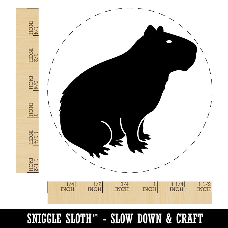 Capybara Rodent Silhouette Self-Inking Rubber Stamp Ink Stamper for Stamping Crafting Planners