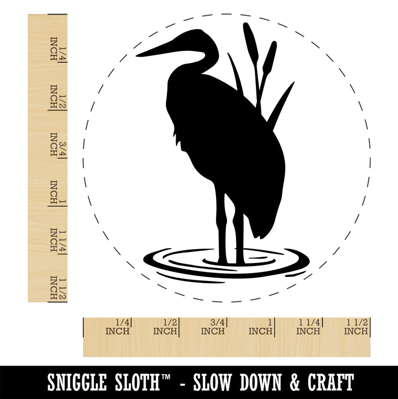 Heron Bird Silhouette Self-Inking Rubber Stamp Ink Stamper for Stamping Crafting Planners