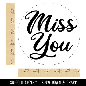 Miss You Script Self-Inking Rubber Stamp Ink Stamper for Stamping Crafting Planners
