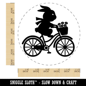 Rabbit Bunny on Bike Self-Inking Rubber Stamp Ink Stamper for Stamping Crafting Planners