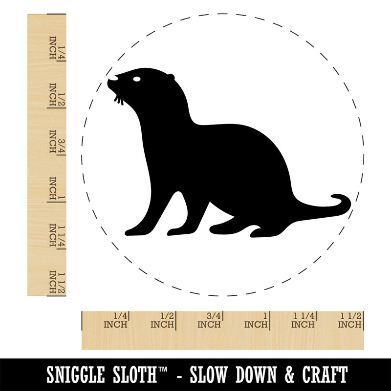 Sea Otter Silhouette Self-Inking Rubber Stamp Ink Stamper for Stamping Crafting Planners