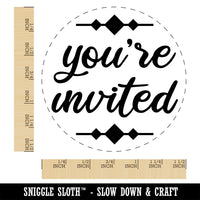 You're Invited Script Self-Inking Rubber Stamp Ink Stamper for Stamping Crafting Planners