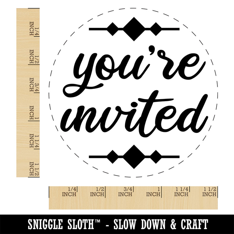 You're Invited Script Self-Inking Rubber Stamp Ink Stamper for Stamping Crafting Planners