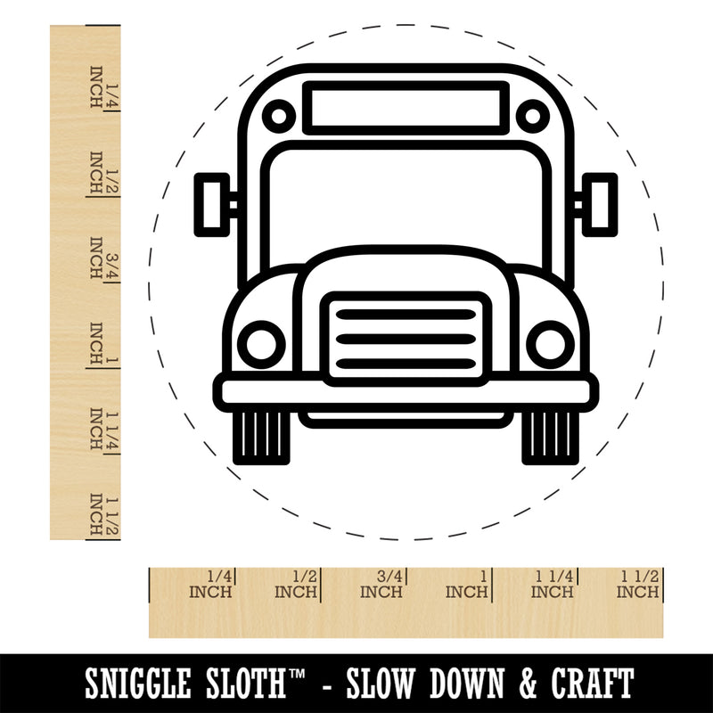 Bus Front View Teacher School Self-Inking Rubber Stamp Ink Stamper for Stamping Crafting Planners