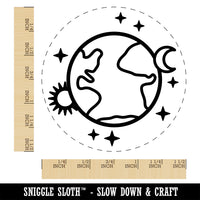 Earth Sun Moon Stars Self-Inking Rubber Stamp Ink Stamper for Stamping Crafting Planners