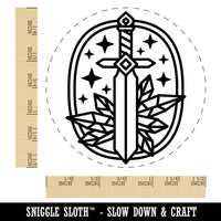 Magical Sword and Crystals Self-Inking Rubber Stamp Ink Stamper for Stamping Crafting Planners