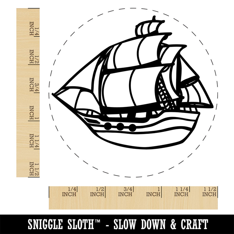 Old Timey Boat Ship Self-Inking Rubber Stamp Ink Stamper for Stamping Crafting Planners