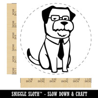 Business Dog Tie Glasses Self-Inking Rubber Stamp Ink Stamper for Stamping Crafting Planners