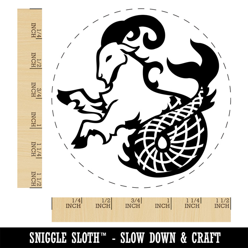 Capricorn Sea Goat Mythical Creature Self-Inking Rubber Stamp Ink Stamper for Stamping Crafting Planners