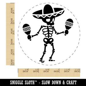 Day of Dead Skeleton with Sombrero and Maracas Self-Inking Rubber Stamp Ink Stamper for Stamping Crafting Planners