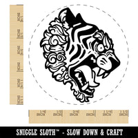 Fierce Tiger Head Profile Self-Inking Rubber Stamp Ink Stamper for Stamping Crafting Planners