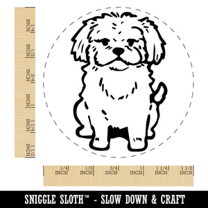 Fluffy Maltese Dog Puppy Self-Inking Rubber Stamp Ink Stamper for Stamping Crafting Planners