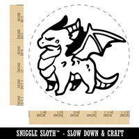 Grumpy Little Winged Dragon Self-Inking Rubber Stamp Ink Stamper for Stamping Crafting Planners