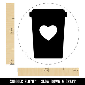 Coffee Cup Carafe with Heart Self-Inking Rubber Stamp for Stamping Crafting Planners