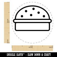 Hamburger Outline Fast Food Self-Inking Rubber Stamp for Stamping Crafting Planners