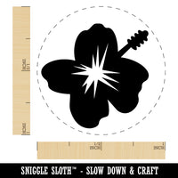 Hibiscus Hawaii Tropical Flower Self-Inking Rubber Stamp for Stamping Crafting Planners