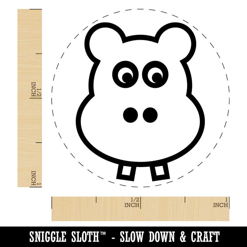 Cute Hippopotamus Face Self-Inking Rubber Stamp for Stamping Crafting Planners