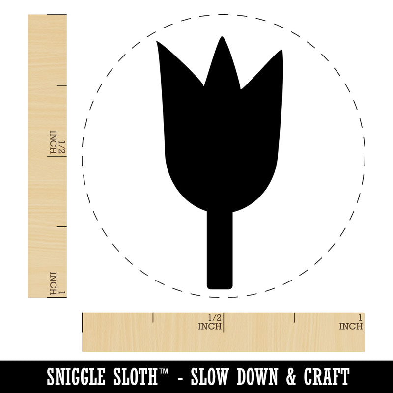 Tulip Flower Solid Self-Inking Rubber Stamp for Stamping Crafting Planners