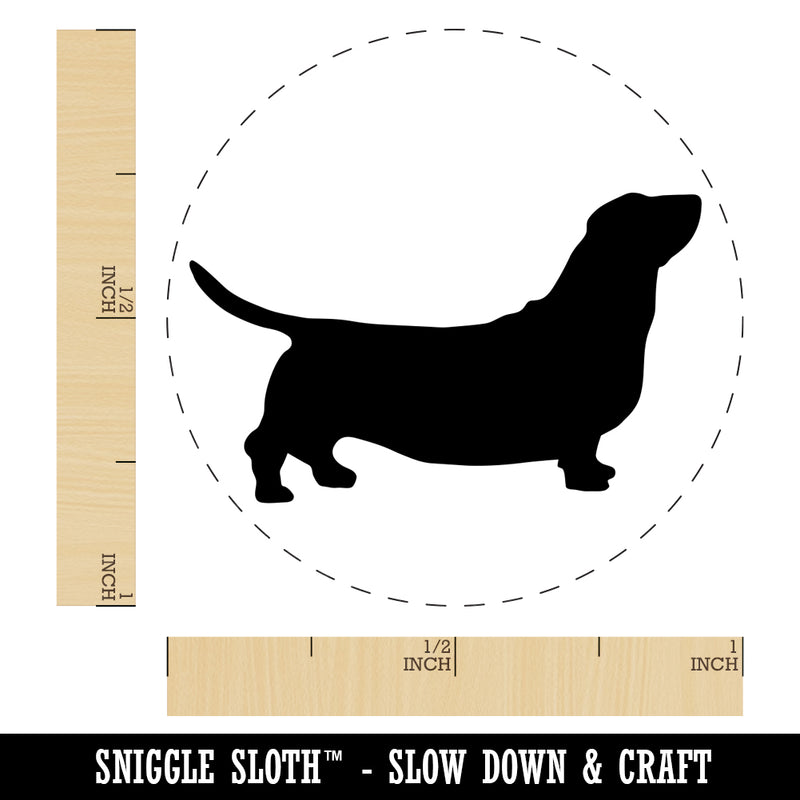 Basset Hound Dog Solid Self-Inking Rubber Stamp for Stamping Crafting Planners