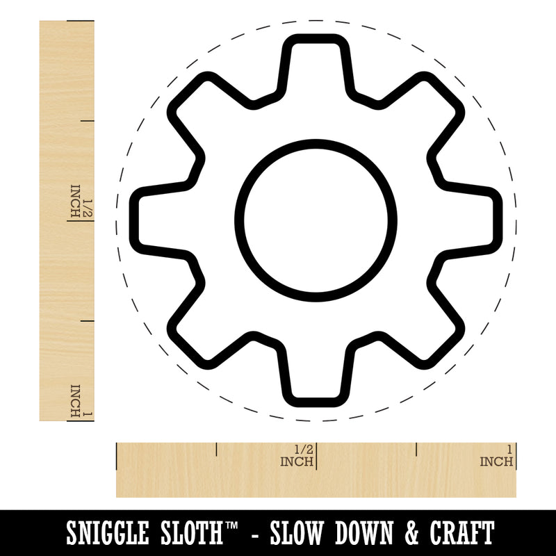 Gear Outline Self-Inking Rubber Stamp for Stamping Crafting Planners