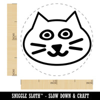 Happy Cat Face Doodle Self-Inking Rubber Stamp for Stamping Crafting Planners