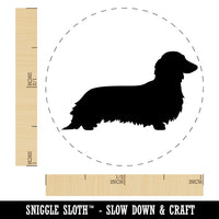 Long Haired Dachshund Dog Solid Self-Inking Rubber Stamp for Stamping Crafting Planners