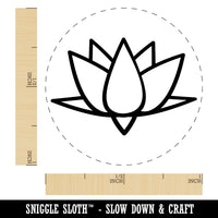 Lotus Flower Outline Self-Inking Rubber Stamp for Stamping Crafting Planners