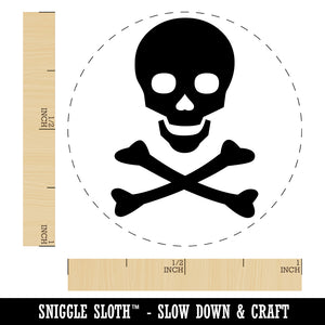 Skull and Crossbones Solid Self-Inking Rubber Stamp for Stamping Crafting Planners