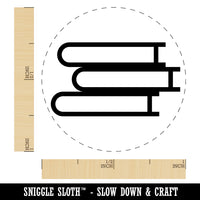 Stack of Books Reading Self-Inking Rubber Stamp for Stamping Crafting Planners