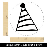 Striped Birthday Hat Self-Inking Rubber Stamp for Stamping Crafting Planners