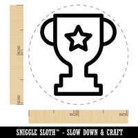 Trophy Award Outline with Star Self-Inking Rubber Stamp for Stamping Crafting Planners