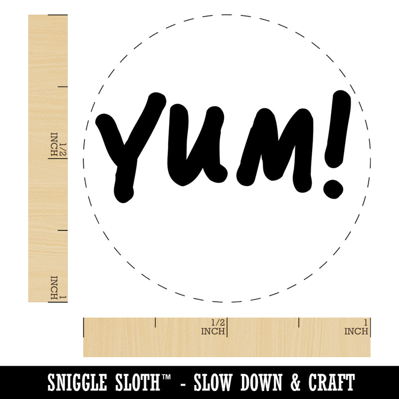 Yum Food Cooking Fun Text Self-Inking Rubber Stamp for Stamping Crafting Planners