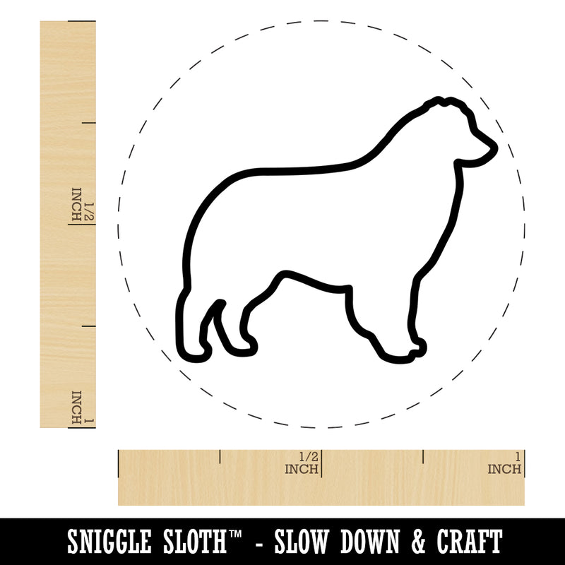 Australian Shepherd Dog Aussie Outline Self-Inking Rubber Stamp for Stamping Crafting Planners
