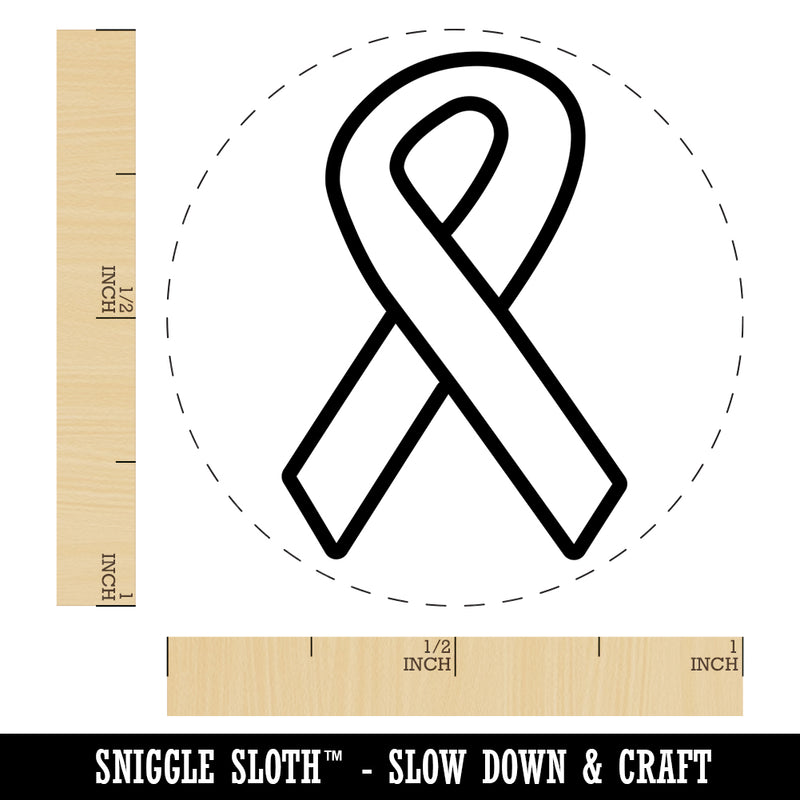 Awareness Ribbon Outline Self-Inking Rubber Stamp for Stamping Crafting Planners