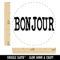 Bonjour Hello Fun Text Self-Inking Rubber Stamp for Stamping Crafting Planners