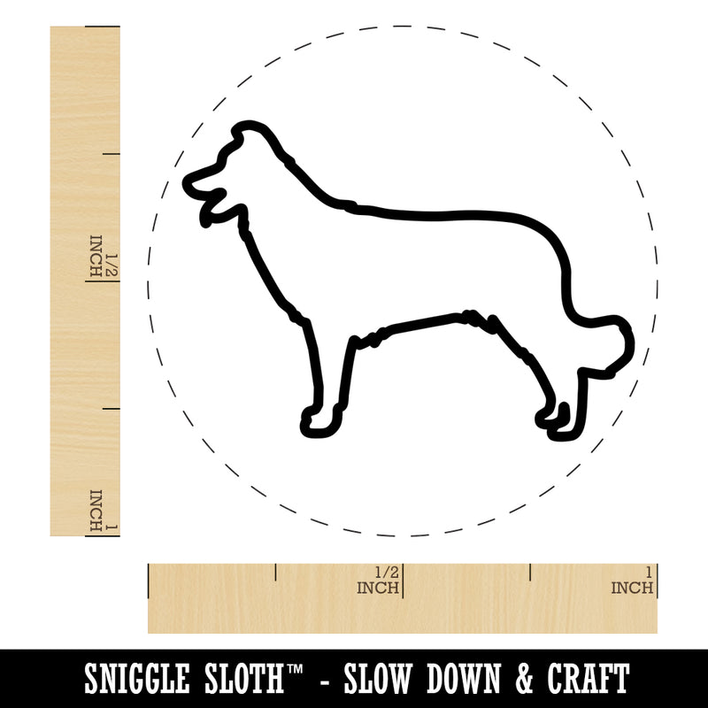 Border Collie Dog Outline Self-Inking Rubber Stamp for Stamping Crafting Planners
