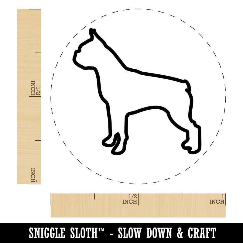 Boston Terrier Dog Outline Self-Inking Rubber Stamp for Stamping Crafting Planners